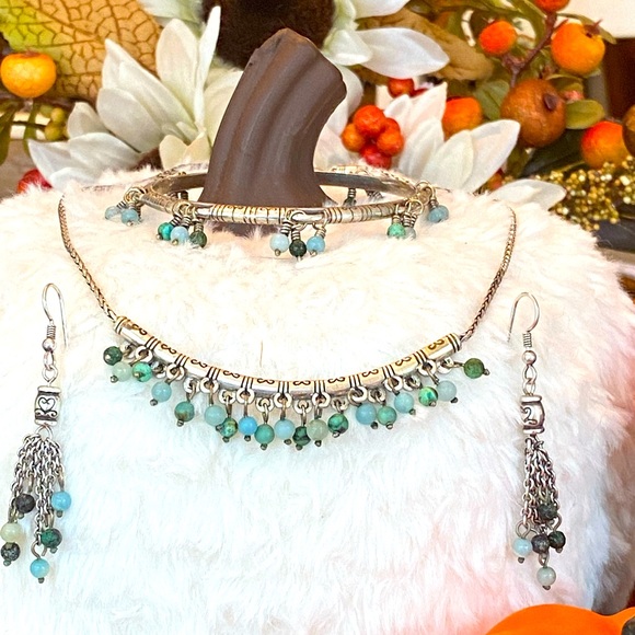 Brighton Jewelry - Brighton “FIGARO Blue turquoise Necklace, Bracelet & Earrings